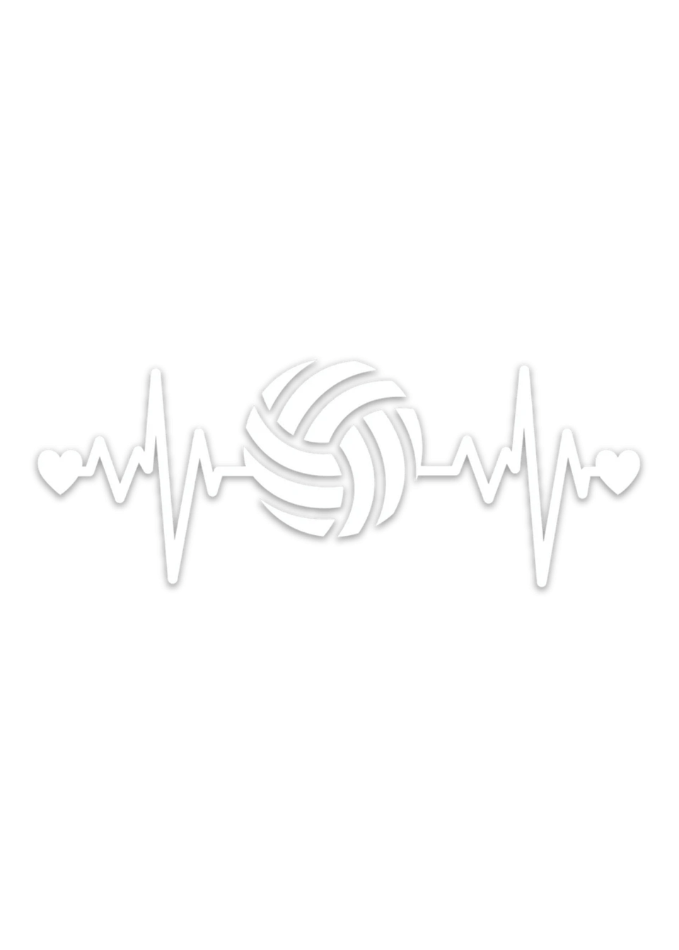 Volleyball Heartbeat Vinyl Decal